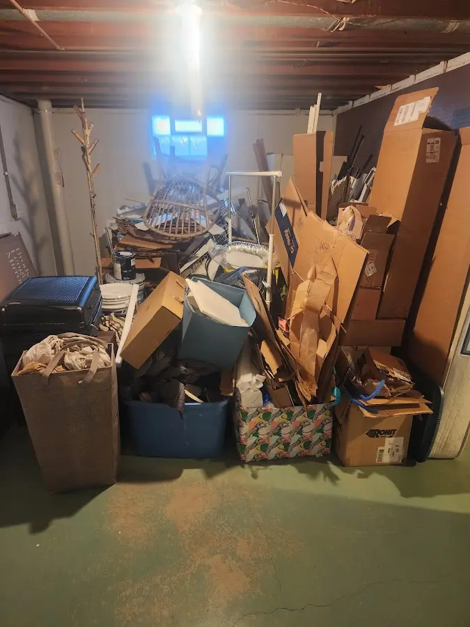 Roll-off dumpster container at job site for 20 Yard Dumpster Rental in Terrell Hills